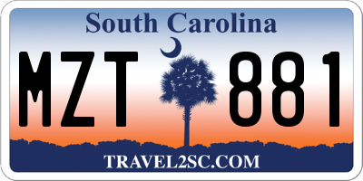 SC license plate MZT881