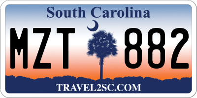 SC license plate MZT882
