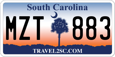 SC license plate MZT883