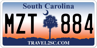 SC license plate MZT884