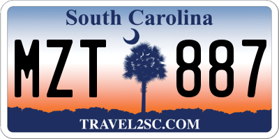 SC license plate MZT887