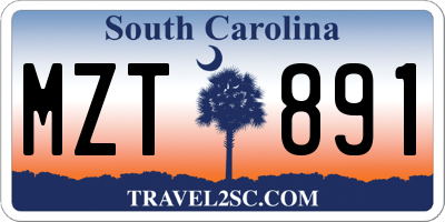 SC license plate MZT891