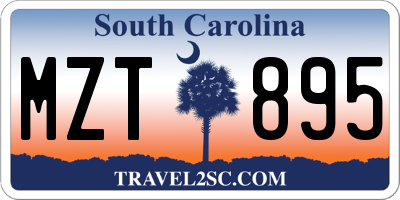 SC license plate MZT895