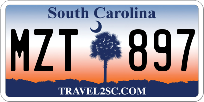 SC license plate MZT897