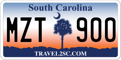 SC license plate MZT900