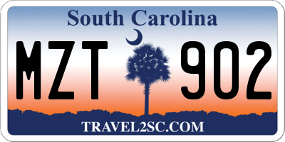 SC license plate MZT902