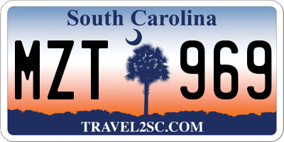 SC license plate MZT969