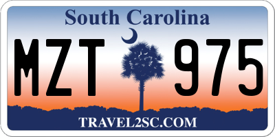 SC license plate MZT975