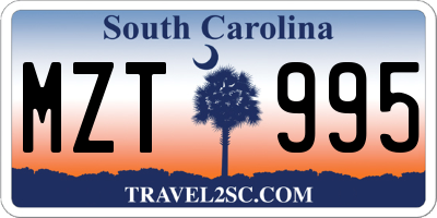 SC license plate MZT995