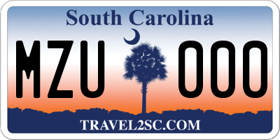 SC license plate MZU000