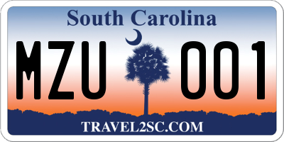 SC license plate MZU001