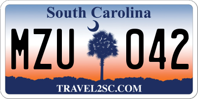 SC license plate MZU042