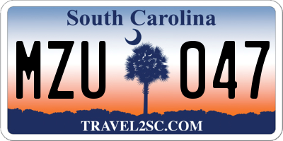 SC license plate MZU047