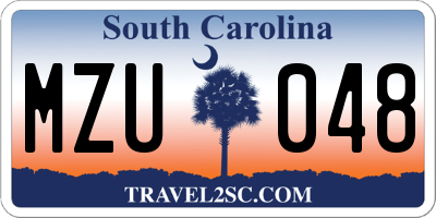 SC license plate MZU048