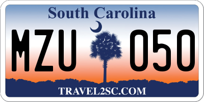 SC license plate MZU050