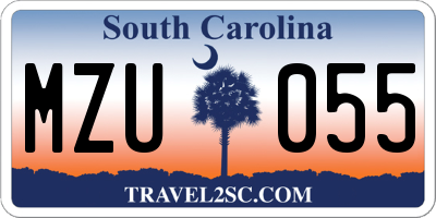 SC license plate MZU055