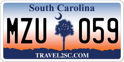 SC license plate MZU059