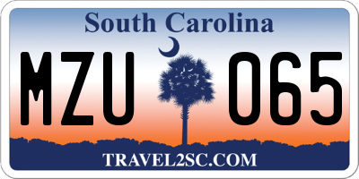 SC license plate MZU065