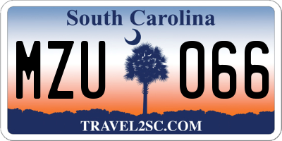 SC license plate MZU066