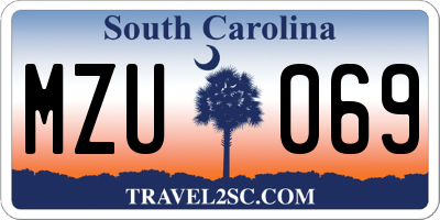 SC license plate MZU069