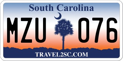 SC license plate MZU076