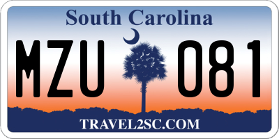 SC license plate MZU081