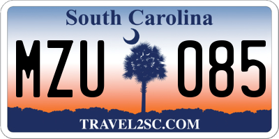 SC license plate MZU085