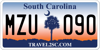 SC license plate MZU090
