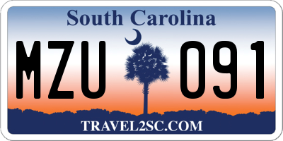 SC license plate MZU091