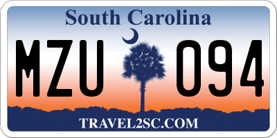 SC license plate MZU094