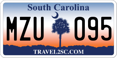 SC license plate MZU095