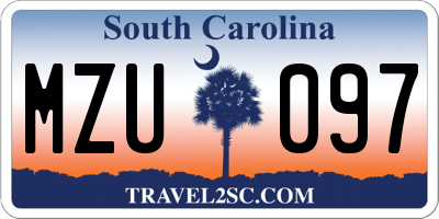 SC license plate MZU097