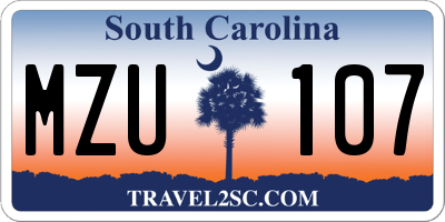SC license plate MZU107