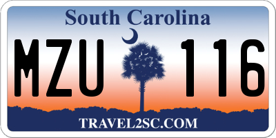 SC license plate MZU116