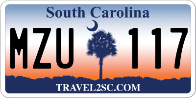 SC license plate MZU117