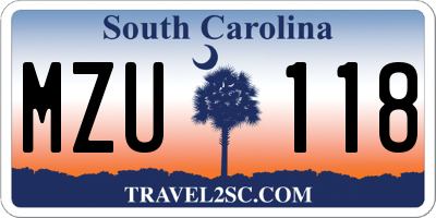 SC license plate MZU118