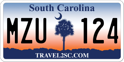 SC license plate MZU124