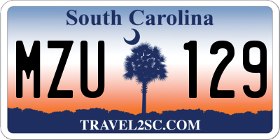 SC license plate MZU129