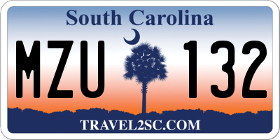 SC license plate MZU132