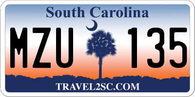 SC license plate MZU135