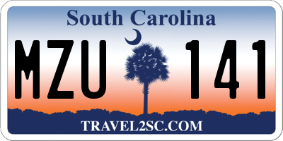 SC license plate MZU141