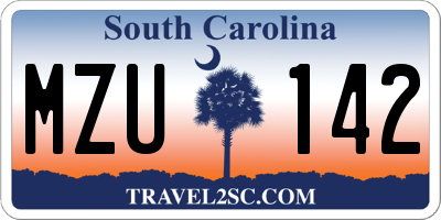 SC license plate MZU142