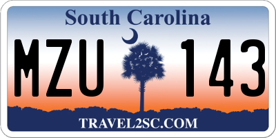 SC license plate MZU143