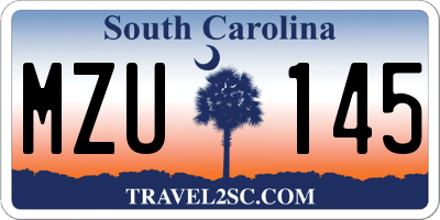 SC license plate MZU145