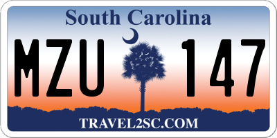 SC license plate MZU147