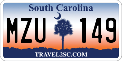 SC license plate MZU149
