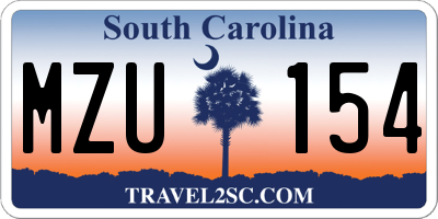 SC license plate MZU154