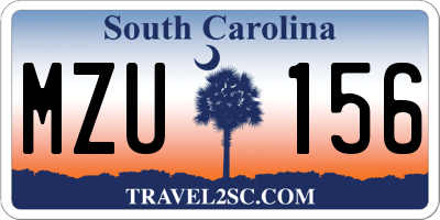 SC license plate MZU156
