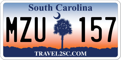 SC license plate MZU157
