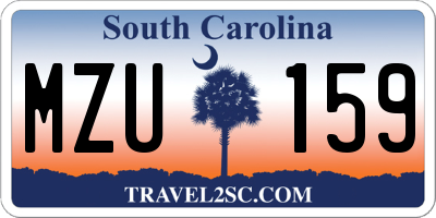 SC license plate MZU159
